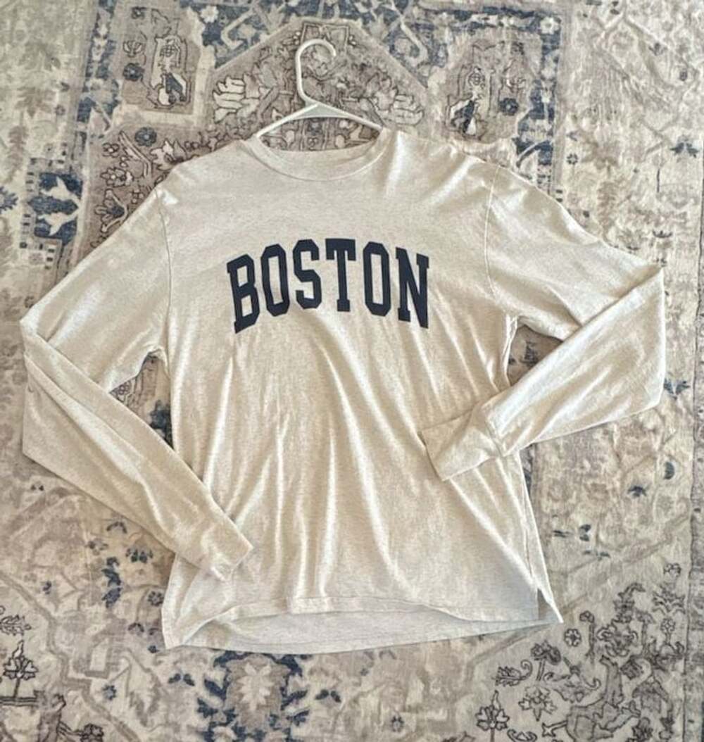Brandy Melville Boston Long Sleeve Top Oatmeal Heather